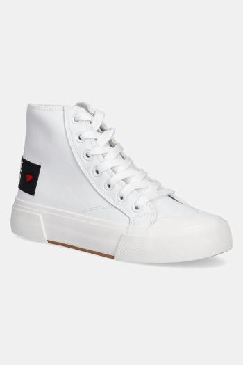 Kožené tenisky Love Moschino biela farba, JA15022G1MIA0100