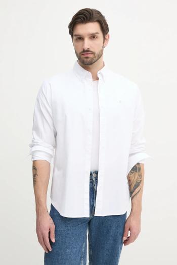 Košeľa Calvin Klein Jeans pánska, biela farba, regular, s golierom button-down, LV040EM125