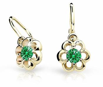 Cutie Jewellery Zlaté detské náušnice C1947-10-X-1 zelená