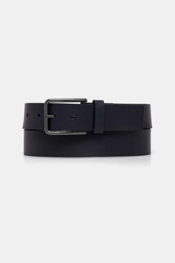 Kožený opasok Calvin Klein pánsky, tmavomodrá farba, K50K509654