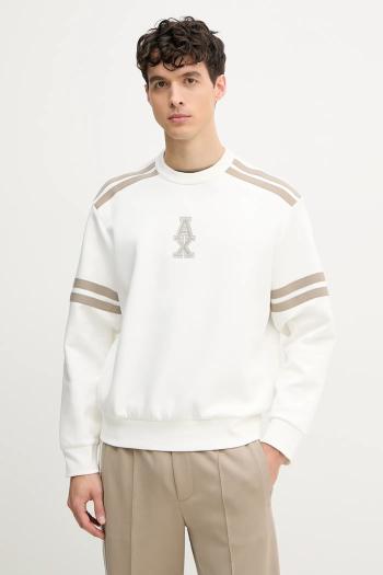 Mikina Armani Exchange pánska, biela farba, s nášivkou, XM000481 AF10818