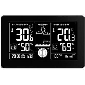 Meteostanica Solight meteostanica, extra veľký čiernobiely displej, teplota, vlhkosť, tlak, RCC, USB (TE81BK)
