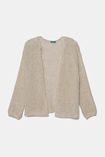 Kardigán s prímesou vlny United Colors of Benetton béžová farba, 136QC601M
