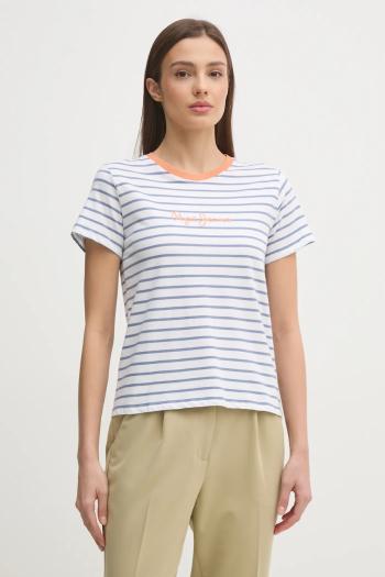 Bavlnené tričko Pepe Jeans ELBA dámske, biela farba, PL505876
