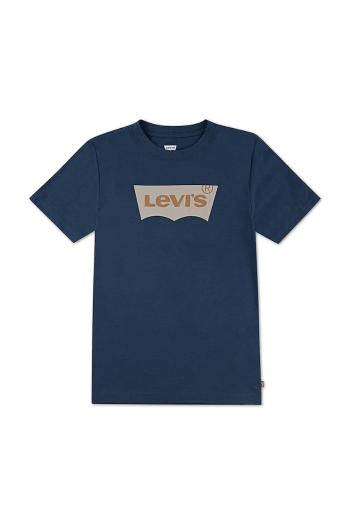 Detské bavlnené tričko Levi's tyrkysová farba, s potlačou, 8E8157