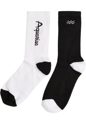 Mr. Tee Zodiac Socks 2-Pack black/white aquarius - 39–42