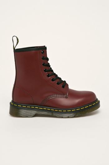 Kožené workery Dr. Martens 1460 dámske, bordová farba, na platforme
