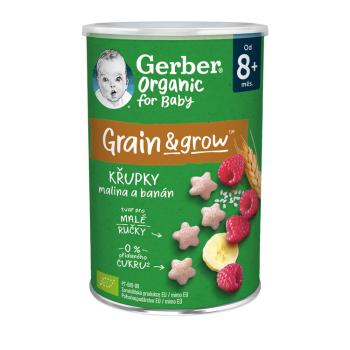 GERBER Organic chrumky s malinami a banánom 35 g,GERBER Organic chrumky s malinami a banánom 35 g​