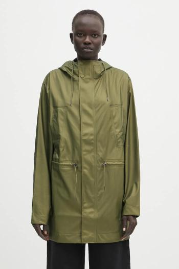 Bunda parka Rains Bold Long Jacket W3 dámska, zelená farba, prechodná, 12110.105