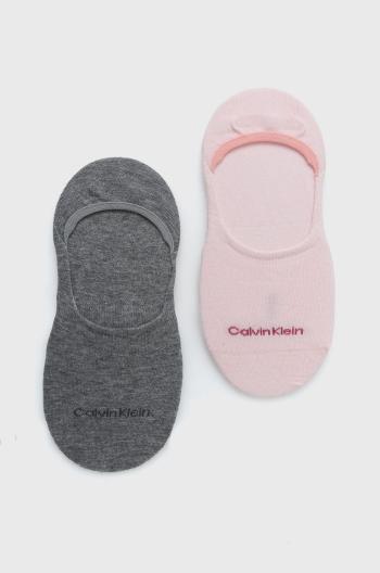 Ponožky Calvin Klein 2-pak dámske, ružová farba, 701218771