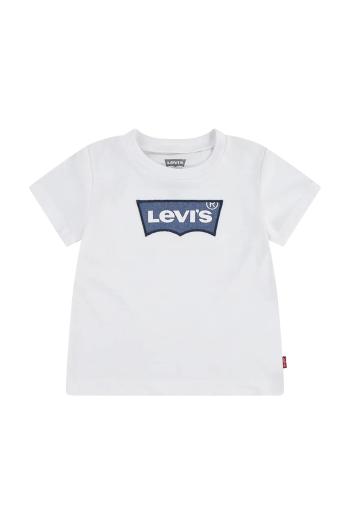 Detské tričko Levi's MY FIRST BATWING TEE biela farba, s nášivkou, 6EM318