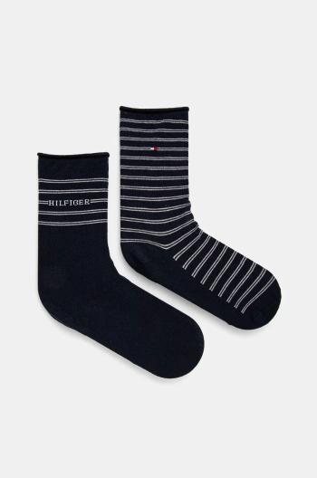 Ponožky Tommy Hilfiger 2-pak dámske, tmavomodrá farba, 701229853