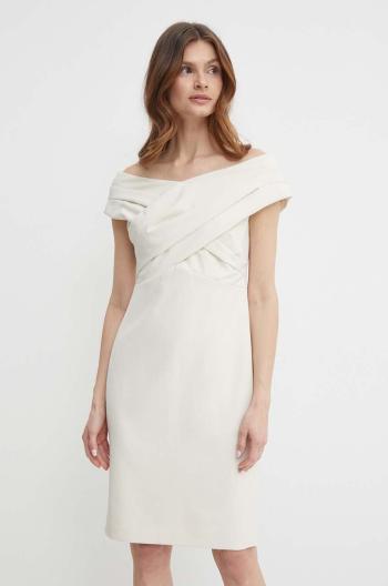 Šaty Lauren Ralph Lauren béžová farba,mini,priliehavá,253936390