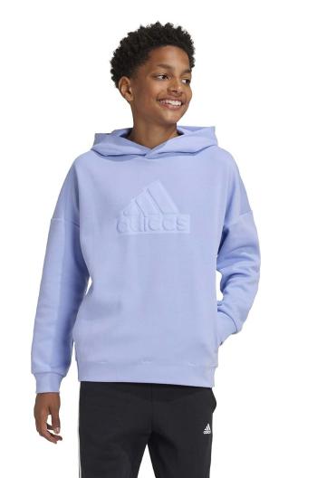 Mikina adidas U FI LOGO HD fialová farba, s kapucňou, s potlačou, IX3642