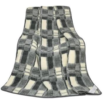 BELLATEX s.r.o. Vlna-9100/818 Evrop.merino-deka 155 × 200 sivé káro (8131)