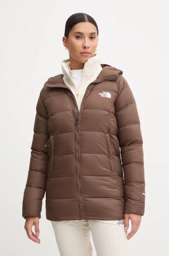 Páperová bunda The North Face Hyalite dámska, hnedá farba, prechodná, NF0A7Z9R1OI1