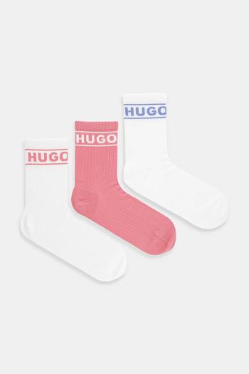 Ponožky HUGO 3-pak biela farba, 50517669