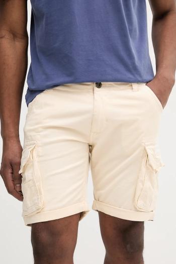 Bavlnené šortky Alpha Industries Crew Short 176203.578-cream, béžová farba