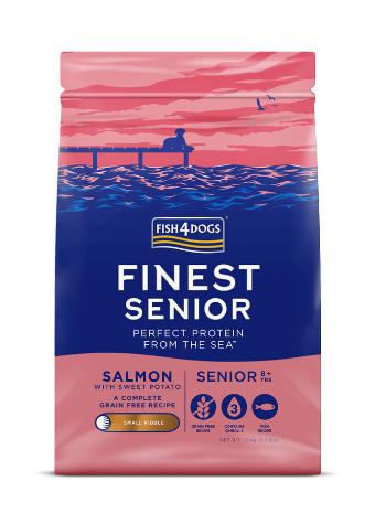 FISH4DOGS Granule malé pre starších psov Finest losos so sladkými zemiakmi 1,5kg, 8+