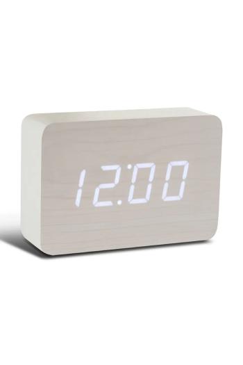 Hodiny led Gingko Design Brick White Click Clock biela farba