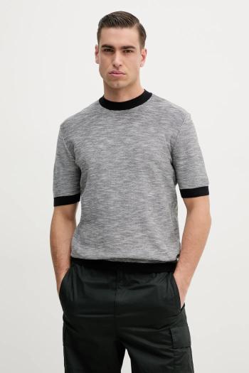 Bavlnené tričko Armani Exchange pánske, tmavomodrá farba, vzorované, XM000175 AF11966
