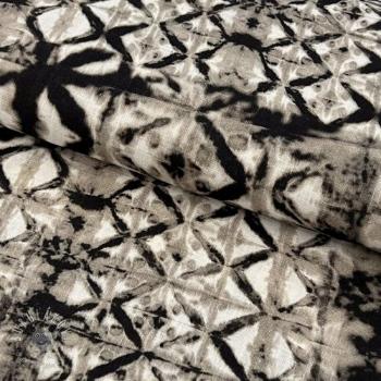 Viskóza s ľanom Shibori TIE DYE grey digital print