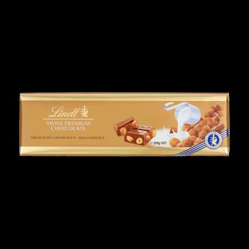 LINDT Mliečna tabuľková čokoláda Swiss Classic s lieskovými orieškami 300 g