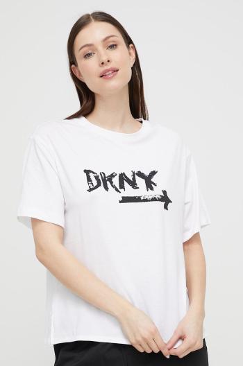 Pyžamové tričko Dkny biela farba