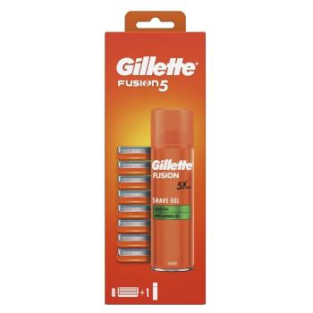 GILLETTE Fusion5 Náhradná hlavica 8 ks + Fusion Gél na holenie 200 ml