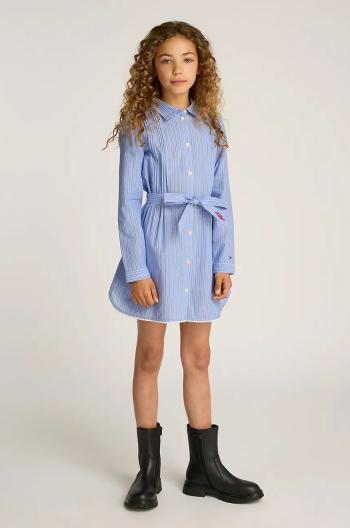 Dievčenské bavlnené šaty Tommy Hilfiger mini, rovný strih, KG0KG08335