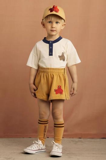 Detská bavlnená šiltovka Mini Rodini Camp Rodini žltá farba, vzorovaná, 2566510113