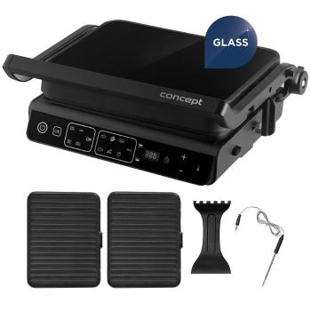 Concept GE3600 kontaktný gril s teplotnou sondou Glass