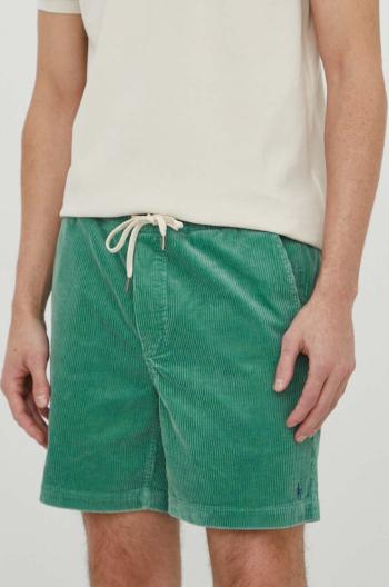 Štruksové šortky Polo Ralph Lauren zelená farba,710800214