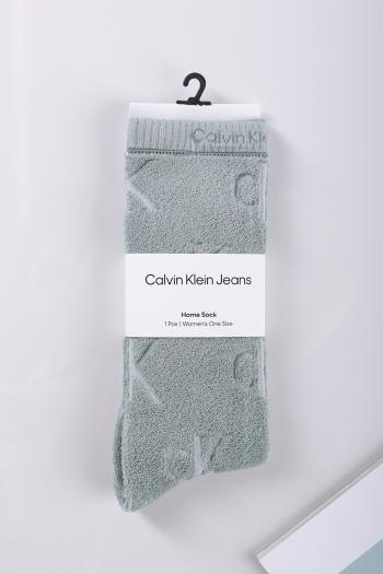 Svetlozelené ponožky CKJ Women Slouch Sock 1P Monogram Terry