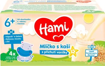 4x Hami mliečko s kašou s príchuťou vanilky 250 ml,HAMI mliečko s kašou s príchuťou vanilky 4x250 ml