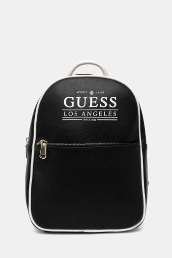 Ruksak Guess FANCY dámsky, čierna farba, malý, s potlačou, V5YZ05 WHDX0