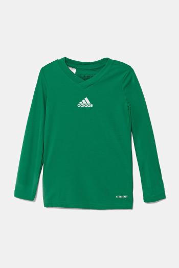 Detské tričko s dlhým rukávom adidas Performance zelená farba, s potlačou, GN7515