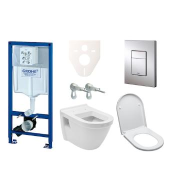 Cenovo zvýhodnený závesný WC set Grohe do ľahkých stien / predstenová montáž + WC Vitra Integra vr. sedátka 38528SET-KH