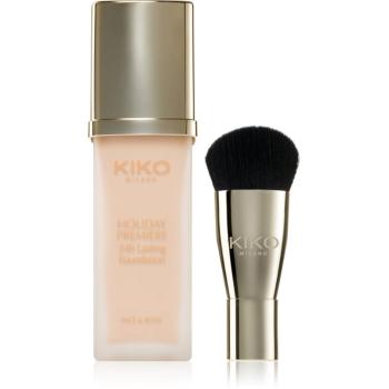 KIKO Milano Holiday Première 24h Lasting Foundation vodeodolný tekutý make-up so štetcom odtieň 01 Porcelain 28 ml