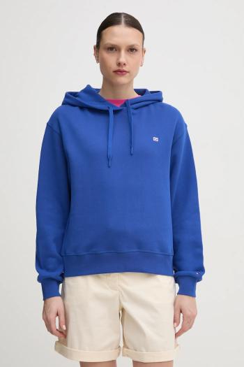 Bavlnená mikina Tommy Hilfiger dámska, fialová farba, s kapucňou, jednofarebná, WW0WW45979