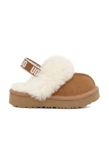 Detské semišové papuče UGG FUNKETTE čierna farba, 1130395T