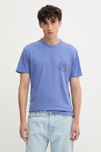 Bavlnené tričko Tommy Jeans pánske, modrá farba, vzorované, DM0DM21987