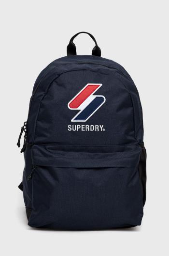 Ruksak Superdry dámsky, tmavomodrá farba, veľký, s potlačou