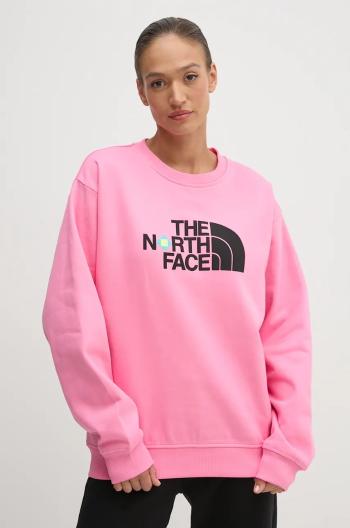 Bavlnená mikina The North Face TNF x Yinka Ilori dámska, ružová farba, s potlačou, NF0A89C8PIH1