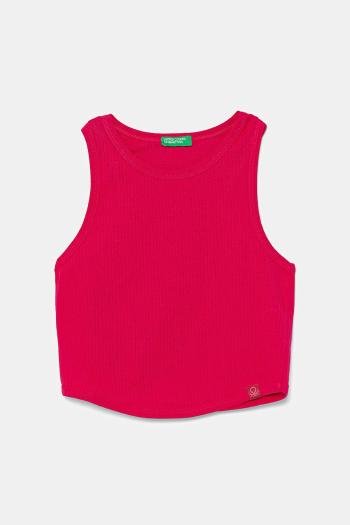 Detský bavlnený top United Colors of Benetton ružová farba, 31H3CH01F