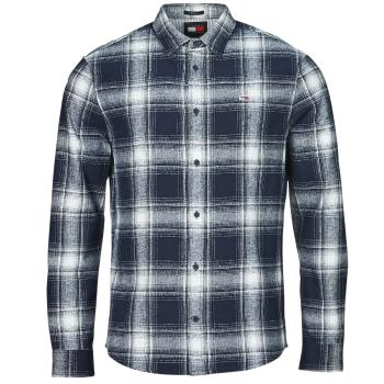 Tommy Jeans  TJM REG CHECK FLANNEL SHIRT EXT  Košele s dlhým rukávom Námornícka modrá