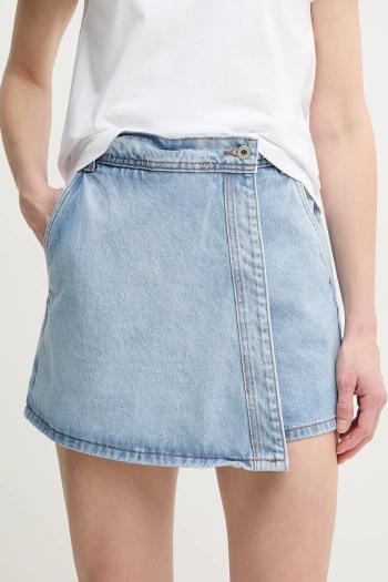 Džínsová sukňa a nohavice Pepe Jeans REGULAR SKORT HW dámske, jednofarebné, vysoký pás, PL801187NC9