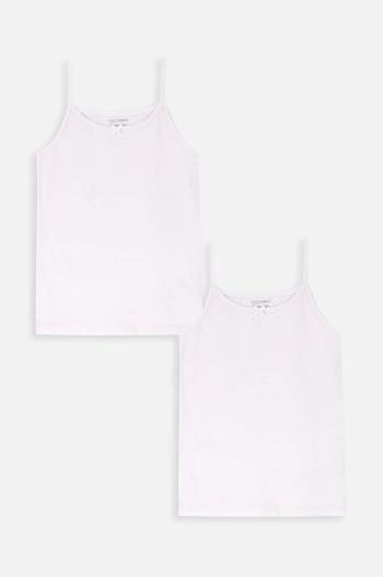 Detský bavlnený top Coccodrillo 2-pak biela farba, BASIC UNDERWEAR