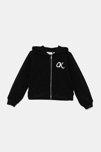 Mikina Calvin Klein Jeans čierna farba, s kapucňou, jednofarebná, IG0IG02969