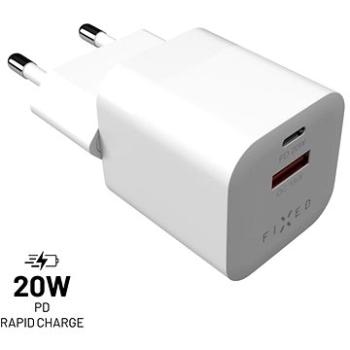 FIXED PD Rapid Charge Mini s USB-C a USB výstupem podpora PD a QC 3.0 20W bílý (FIXC20M-CU-WH)